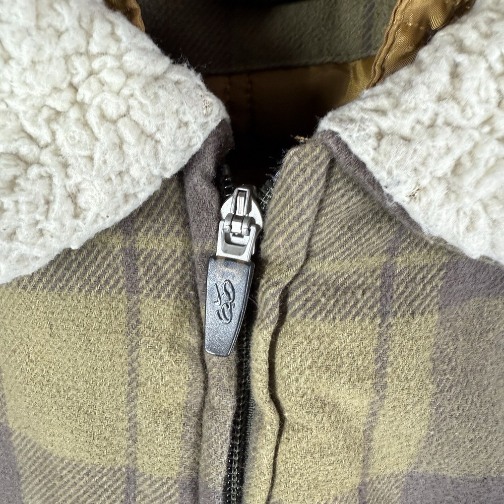 Nike 6.0‎ Hooded Jacket Women XL Green Plaid Sherpa Collar Quilted Lining - Picture 5 of 15